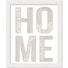 Wall Quotes & Signs-Kirkland's Home Floral Home White Framed Canvas Art Print White/Gray