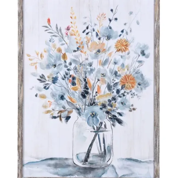 Framed Art-Kirkland's Home Floral In A Jar I Framed Wall Art Print Gray
