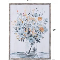 Framed Art-Kirkland's Home Floral In A Jar I Framed Wall Art Print Gray