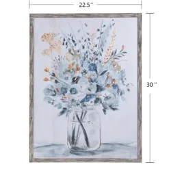 Framed Art-Kirkland's Home Floral In A Jar Ii Framed Wall Art Print Blue
