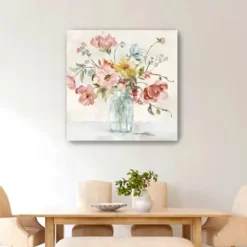 Canvas Art-Kirkland's Home Floral In Transparent Bottle Canvas Art Print White