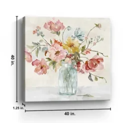 Canvas Art-Kirkland's Home Floral In Transparent Bottle Canvas Art Print White