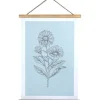 Wall Plaques-Kirkland's Home Floral Print Hanger Frame Wall Plaque Blue