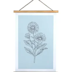 Wall Plaques-Kirkland's Home Floral Print Hanger Frame Wall Plaque Blue