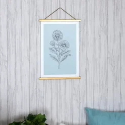 Wall Plaques-Kirkland's Home Floral Print Hanger Frame Wall Plaque Blue