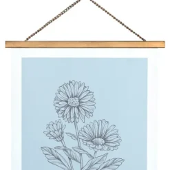 Wall Plaques-Kirkland's Home Floral Print Hanger Frame Wall Plaque Blue