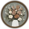Framed Art-Kirkland's Home Floral Spice Bouquet Round Framed Print Brown