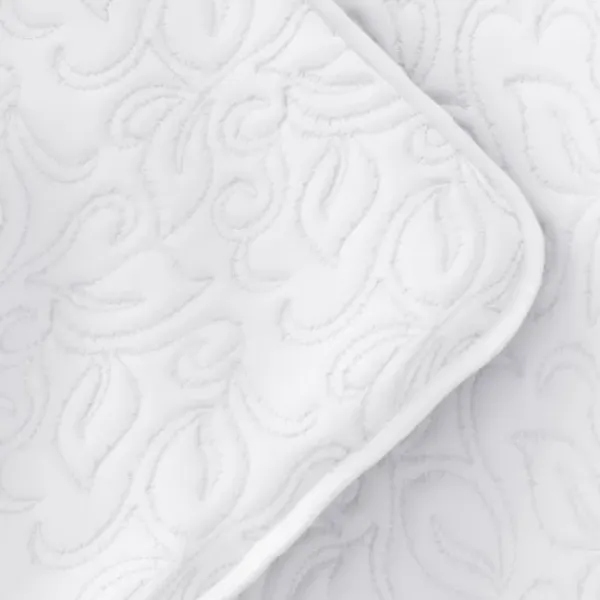 Quilts-Kirkland's Home Floral Stitch 3-Pc. King Quilt Set White
