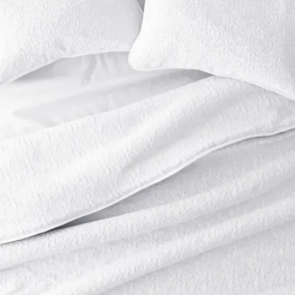 Quilts-Kirkland's Home Floral Stitch 3-Pc. Queen Quilt Set White