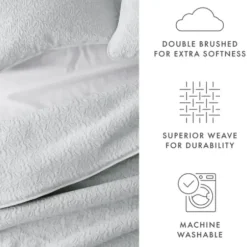 Quilts-Kirkland's Home Floral Stitch 3-Pc. Queen Quilt Set Gray