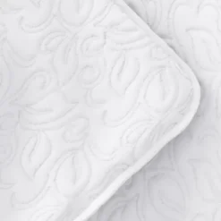 Quilts-Kirkland's Home Floral Stitch 2-Pc. Twin Quilt Set White