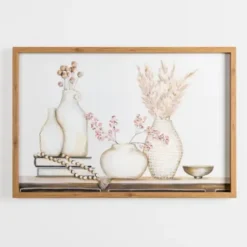 Framed Art-Kirkland's Home Floral Vases Framed Art Print White