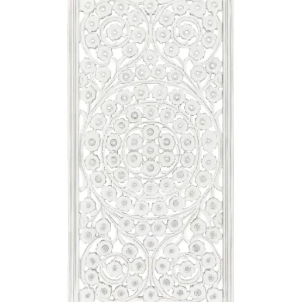 Wall Plaques-Kirkland's Home Floral Wood Plaque, 48X28 In. White