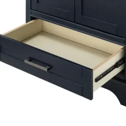 Bathroom Furniture-Kirkland's Home Florence Navy Wood Backsplash Sink Vanity Blue