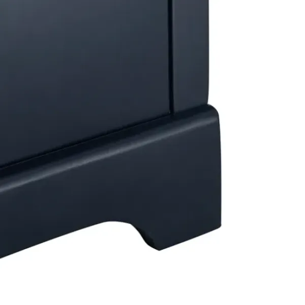 Bathroom Furniture-Kirkland's Home Florence Navy Wood Backsplash Sink Vanity Blue