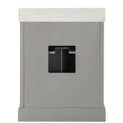 Bathroom Furniture-Kirkland's Home Florence Wood Backsplash Sink Vanity Gray