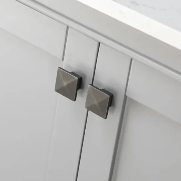 Bathroom Furniture-Kirkland's Home Florence Wood Backsplash Sink Vanity Gray