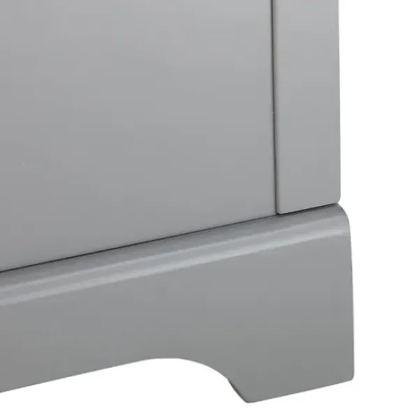 Bathroom Furniture-Kirkland's Home Florence Wood Backsplash Sink Vanity Gray