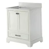 Bathroom Furniture-Kirkland's Home Florence Wood Backsplash Sink Vanity White