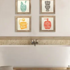 Wall Quotes & Signs-Kirkland's Home Floss, Flush, Wipe, And Wash Plaques, Set Of 4 Multi