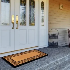 Doormats-Kirkland's Home Flourish Script Home Sweet Home Coir Doormat Brown/Black