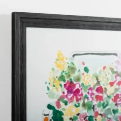 Framed Art-Kirkland's Home Flower Bed Pickup Truck Framed Art Print White/Black/Multi