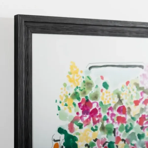 Framed Art-Kirkland's Home Flower Bed Pickup Truck Framed Art Print White/Black/Multi
