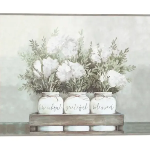 Canvas Art-Kirkland's Home Flower Jars Framed Canvas Art Print White