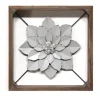 Wall Plaques-Kirkland's Home Flower Metal Framed Plaque Silver
