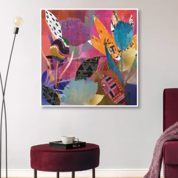 Framed Art-Kirkland's Home Flower Power Passion Framed Canvas Art Print Multi
