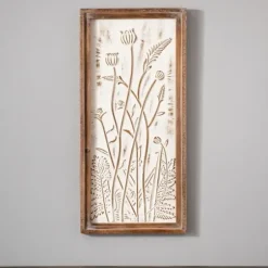 Wall Plaques-Kirkland's Home Flowers Ii Metal Wall Plaque Gold