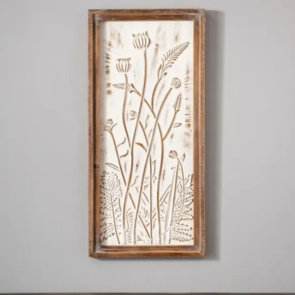 Wall Plaques-Kirkland's Home Flowers Ii Metal Wall Plaque Gold