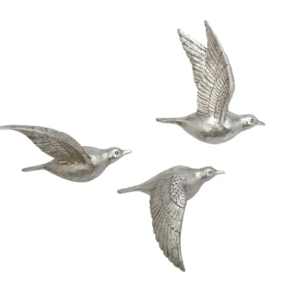 Wall Plaques-Kirkland's Home Flying Birds Wall Sculptures, Set Of 3 Silver
