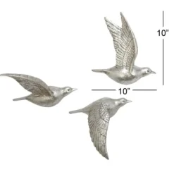 Wall Plaques-Kirkland's Home Flying Birds Wall Sculptures, Set Of 3 Silver
