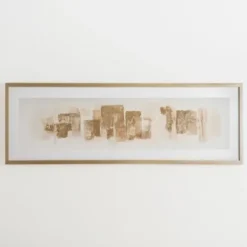 Framed Art-Kirkland's Home Foil Strokes Embossed Framed Art Print Gold
