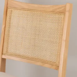 Accent Chairs-Kirkland's Home Folding Rat Cane Back Cushioned Chair Tan