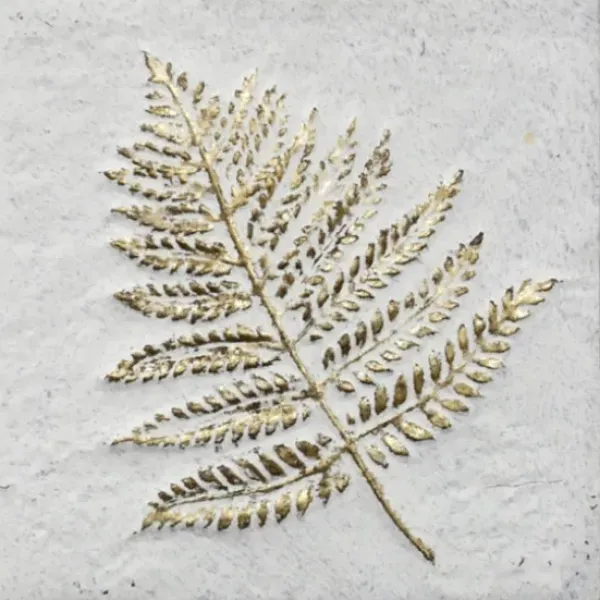 Wall Plaques-Kirkland's Home Foliole Relief Gold Leave Ii Wall Art White/Gold