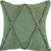 Pillows-Kirkland's Home Forest Fringe Diamond Pillow, 20 In. Green