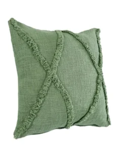 Pillows-Kirkland's Home Forest Fringe Diamond Pillow, 20 In. Green