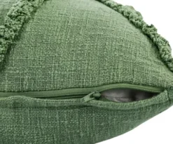 Pillows-Kirkland's Home Forest Fringe Diamond Pillow, 20 In. Green