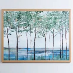 Framed Art-Kirkland's Home Forest Peak Wood Framed Art Print Blue/Green