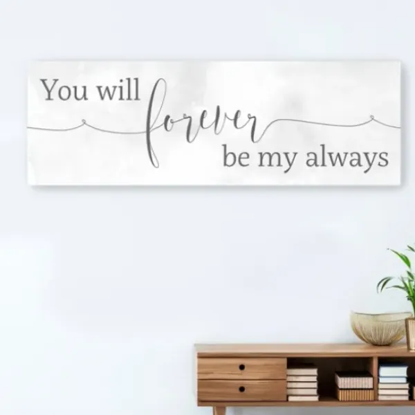 Wall Quotes & Signs-Kirkland's Home Forever Be My Always Canvas Art Print White/Gray