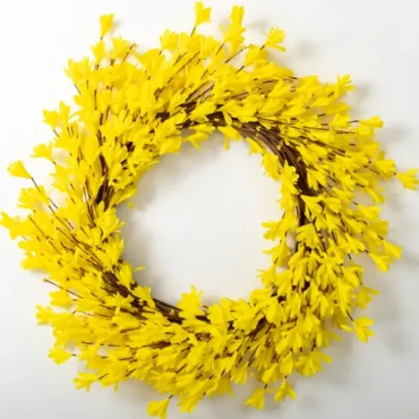 Wreaths-Kirkland's Home Forsythia Flowers Wreath Yellow