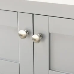 Bathroom Furniture-Kirkland's Home Foster Wood Backsplash Sink Vanity Gray