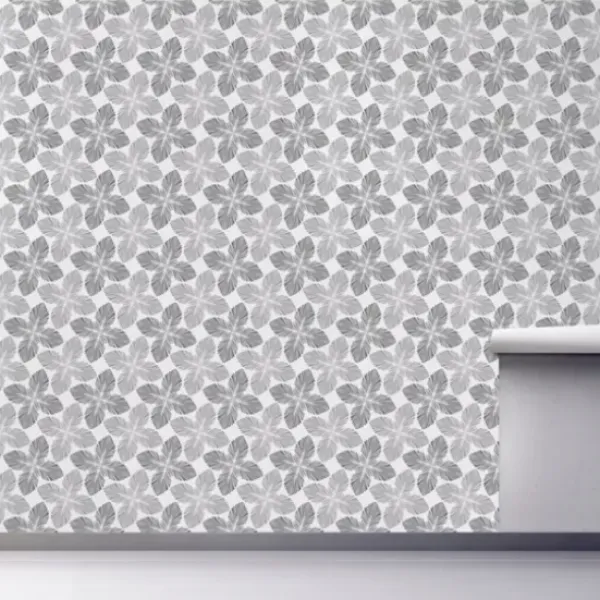 Wall Murals & Wall Decals-Kirkland's Home Four-Leafed Pattern Peel And Stick Wall Mural Black/White