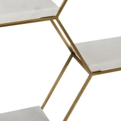 Shelves-Kirkland's Home Frame Marble Honeycomb Wall Shelf Gold