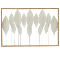 Wall Plaques-Kirkland's Home Framed Cut-Out Leaves Wall Plaque White
