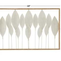 Wall Plaques-Kirkland's Home Framed Cut-Out Leaves Wall Plaque White