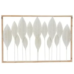 Wall Plaques-Kirkland's Home Framed Cut-Out Leaves Wall Plaque White