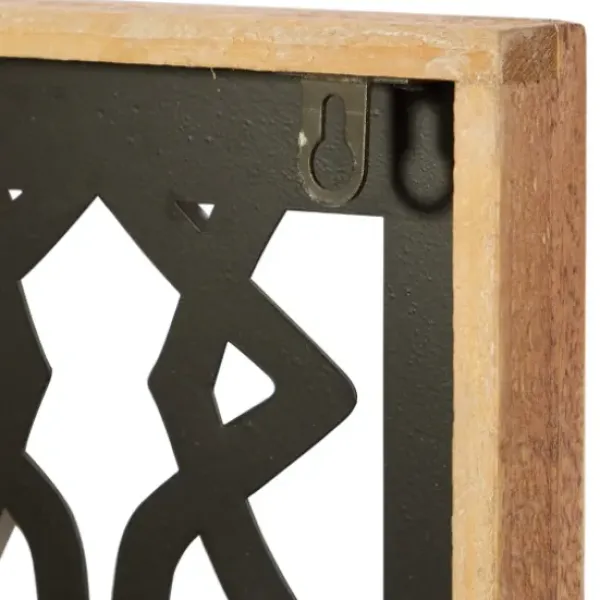 Wall Plaques-Kirkland's Home Framed Matte Black Metal Wall Plaques, Set Of 4 Black/Brown